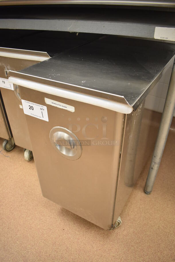 Win-holt Stainless Steel Commercial Ingredient Bin w/ Lid on Commercial Casters. 15.5x27.5x27.5. (Pastry Kitchen) - Image 2 of 4
