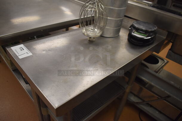 Stainless Steel Table w/ Metal Under Shelf. Does Not Include Contents. 15x30x36. (Restaurant Kitchen) - Image 3 of 4