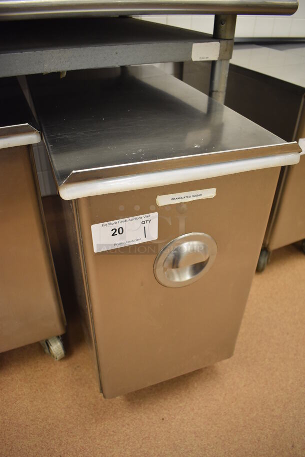 Win-holt Stainless Steel Commercial Ingredient Bin w/ Lid on Commercial Casters. 15.5x27.5x27.5. (Pastry Kitchen) - Image 3 of 4