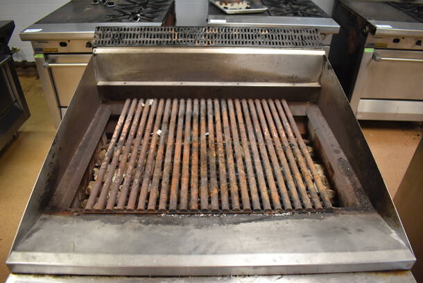 Garland M34B Stainless Steel Commercial Natural Gas Powered Charbroiler Grill on Commercial Casters. 34x38x45. Tested and Working! (Education Kitchen 2) - Image 3 of 8