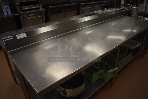 Stainless Steel Table w/ Metal Under Shelf and Back Splash. Does Not Include Contents. 96x30x42. (Restaurant Kitchen) - Image 2 of 5