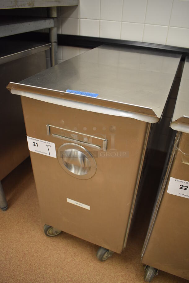 Win-holt Stainless Steel Commercial Ingredient Bin w/ Lid on Commercial Casters. 15.5x27.5x27.5. (Pastry Kitchen) - Image 2 of 4