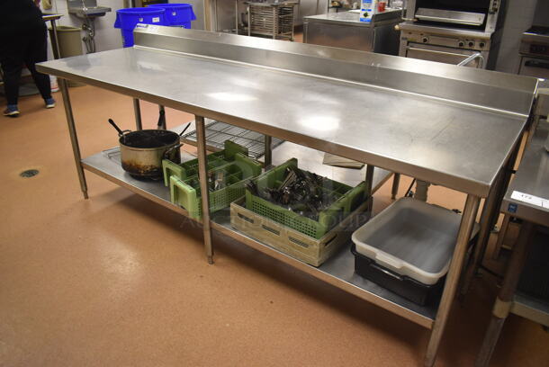 Stainless Steel Table w/ Metal Under Shelf and Back Splash. Does Not Include Contents. 96x30x42. (Restaurant Kitchen) - Image 3 of 5