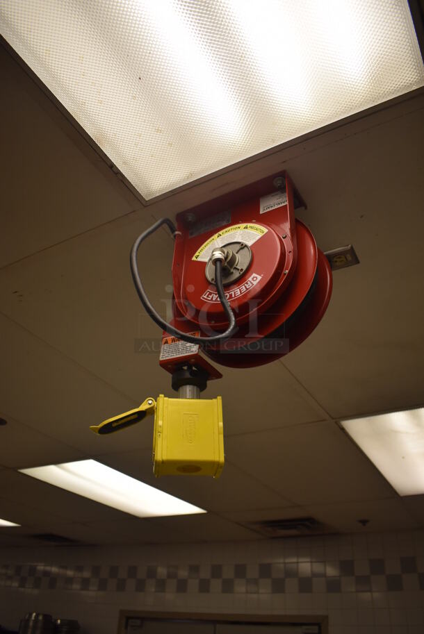 4 Reelcraft LK 4545 123 7A Metal Ceiling Mounted Extension Cord on Reel. BUYER MUST REMOVE. 13x9x20. 4 Times Your Bid! (Restaurant Kitchen) - Image 2 of 5