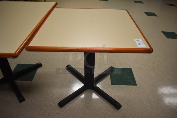 3 Various Dining Tables on Black Metal Table Base. 30x30x30, 42x42x30. 3 Times Your Bid! (Student Lounge) - Image 2 of 5