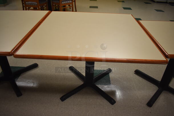 3 Various Dining Tables on Black Metal Table Base. 30x30x30, 42x42x30. 3 Times Your Bid! (Student Lounge) - Image 3 of 5