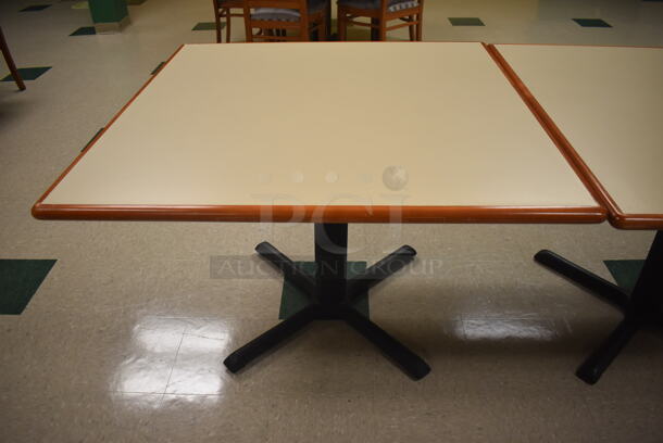 3 Various Dining Tables on Black Metal Table Base. 30x30x30, 42x42x30. 3 Times Your Bid! (Student Lounge) - Image 4 of 5