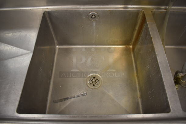 Stainless Steel 2 Bay Sink w/ Faucet, Handles, Spray Nozzle Attachment, Drain Board, Master Disposer CCRM-E Control Box and Master Disposer C12-L-SK-CCRM Garbage Disposal. BUYER MUST REMOVE. 125x30x44. Bays 24x24x14. Drain Board 34x26x2. (Pastry Kitchen) - Image 5 of 12