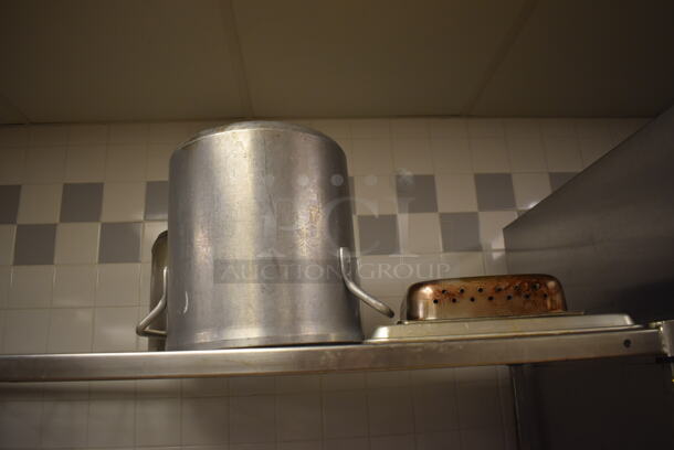Metal 4 Tier Wire Shelving Unit on Commercial Casters w/ Contents Including Stainless Steel Drop In Bins, Metal Pitchers and Utensils. BUYER MUST DISMANTLE. PCI CANNOT DISMANTLE FOR SHIPPING. PLEASE CONSIDER FREIGHT CHARGES. 60x24x78. (Education Kitchen 2) - Image 3 of 10