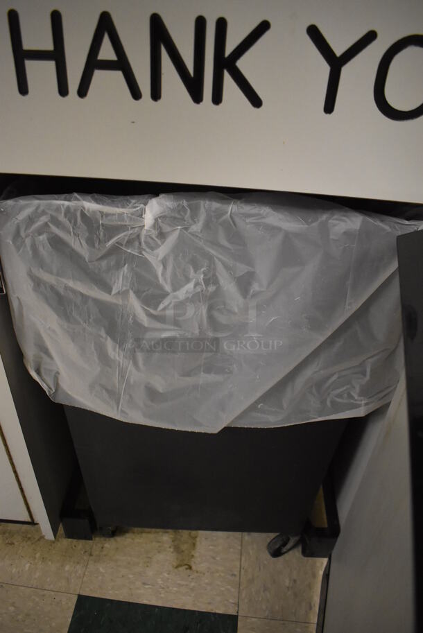 4 Gray Trash Can Shells w/ Trash Deposit Flap, Door and Poly Trash Can. 23x23x42.5. 4 Times Your Bid! (Student Lounge) - Image 6 of 7