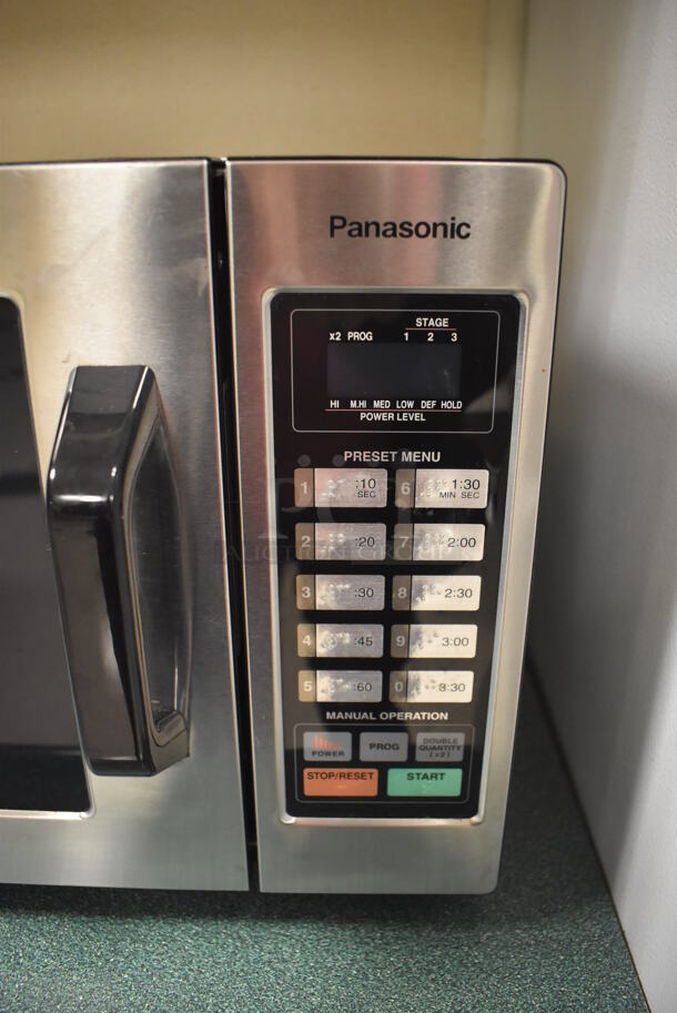 2014 Panasonic NE-1054F Stainless Steel Commercial Countertop Microwave Oven. 120 Volts, 1 Phase. 20x15x12. Tested and Working! (Student Lounge) - Image 3 of 6