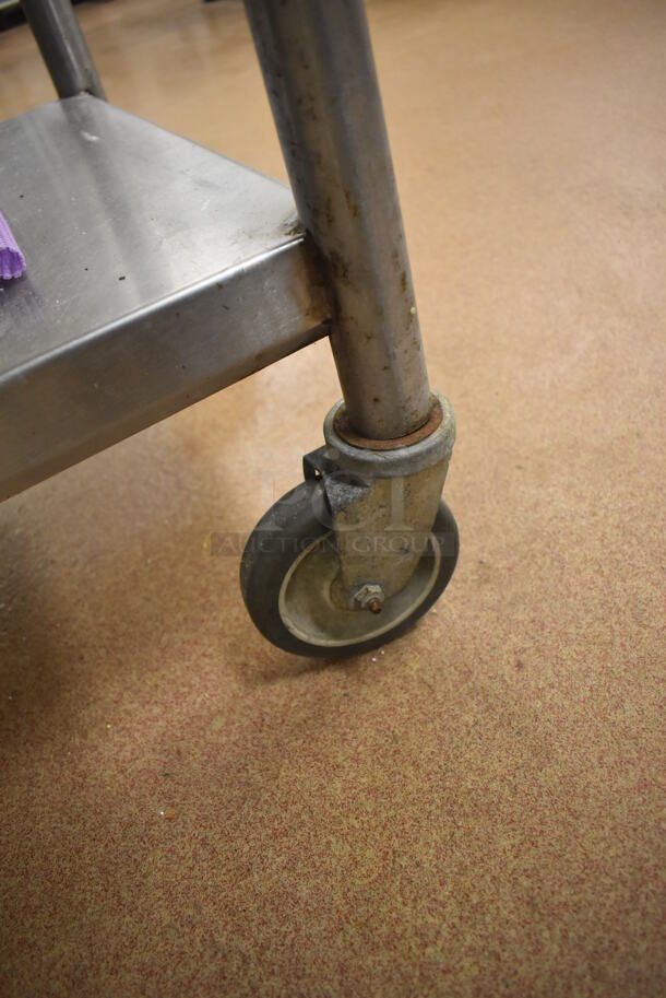 Stainless Steel Table w/ Under Shelf on Commercial Casters. Includes Half and Full Size Baking Pans. 72x30x36. (Pastry Kitchen) - Image 5 of 5