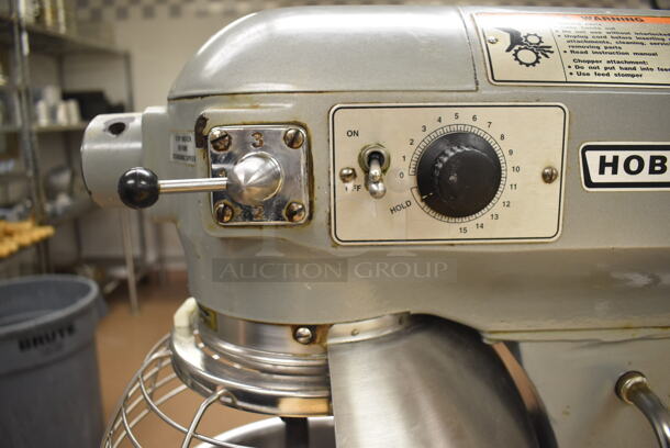 Hobart A200 Metal Commercial Countertop 20 Quart Planetary Dough Mixer w/ Stainless Steel Mixing Bowl, Bowl Guard, Whisk, Paddle, 2 Dough Hook and 2 Pastry Hook Attachments on Stainless Steel Commercial Equipment Stand w/ Under Shelf. 115 Volts, 1 Phase. 17x20x31, 24x30x29. Tested and Working! (Pastry Kitchen) - Image 3 of 9