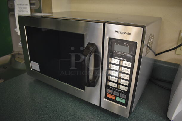 2014 Panasonic NE-1054F Stainless Steel Commercial Countertop Microwave Oven. 120 Volts, 1 Phase. 20x15x12. Tested and Working! (Student Lounge) - Image 2 of 6