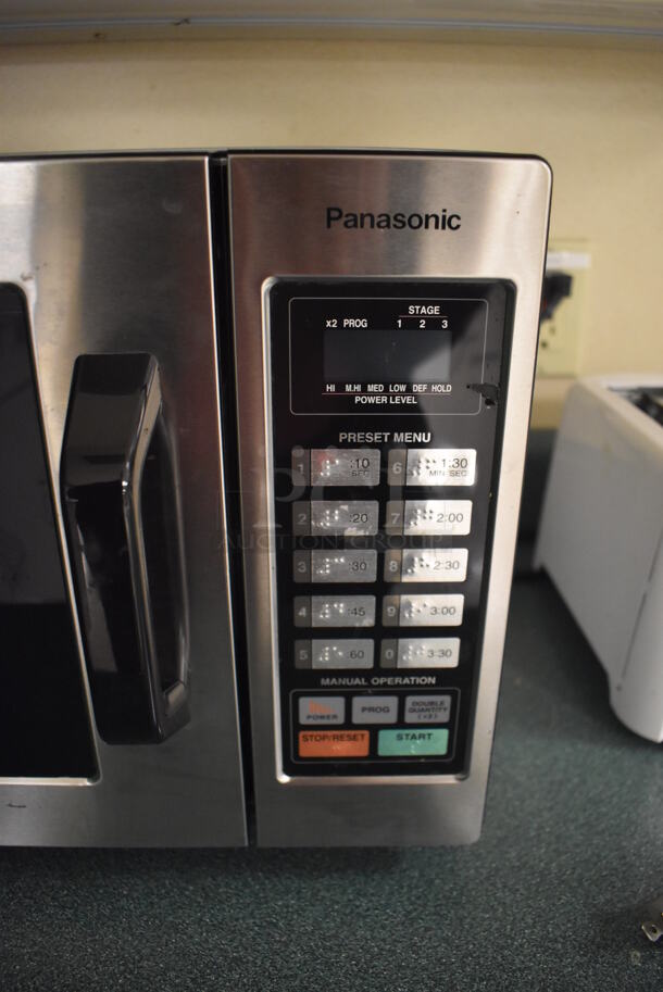 2014 Panasonic NE-1054F Stainless Steel Commercial Countertop Microwave Oven. 120 Volts, 1 Phase. 20x15x12. Tested and Working! (Student Lounge) - Image 3 of 6