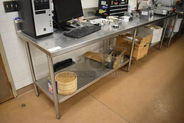 Stainless Steel Table w/ Metal under Shelf. Does Not Come w/ Contents. 120x30x42. (Education Kitchen 2)