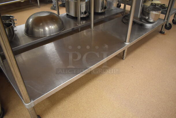 Butcher Block Table w/ Stainless Steel Under Shelf. 96x30x37.5. (Pastry Kitchen) - Image 3 of 4