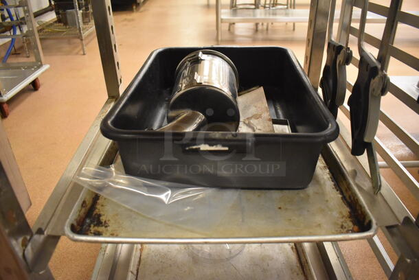 Metal Commercial Pan Transport Rack on Commercial Casters w/ Metal Baking Pans. 26x28x64. (Education Kitchen 2) - Image 5 of 5