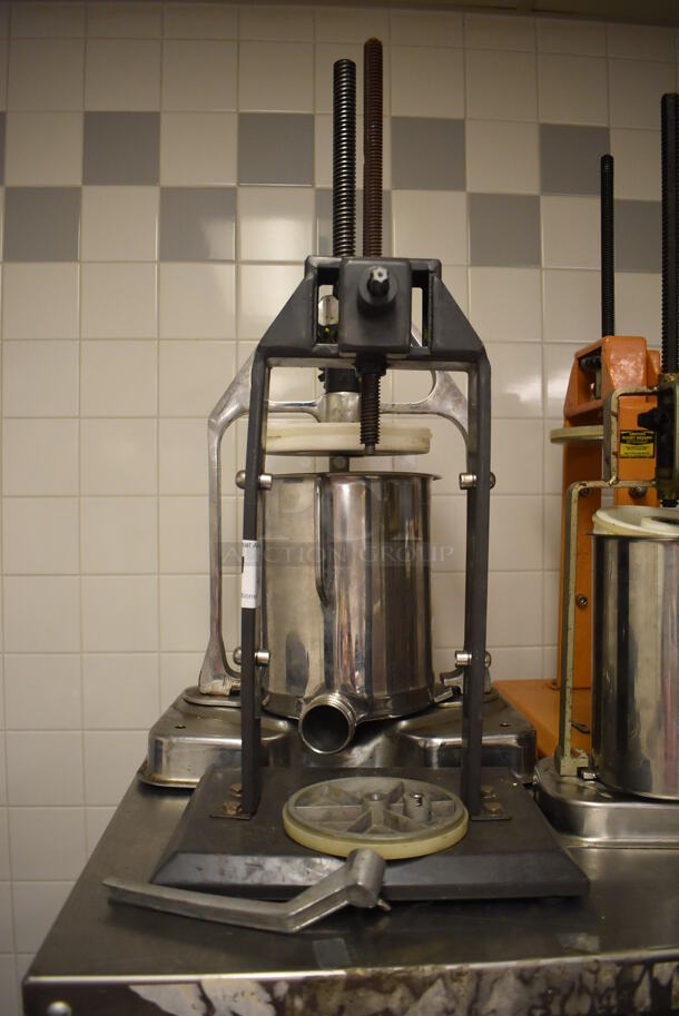 4 Various Metal Countertop Manual Sausage Stuffers. 4 Times Your Bid! (Education Kitchen 2) - Image 2 of 5