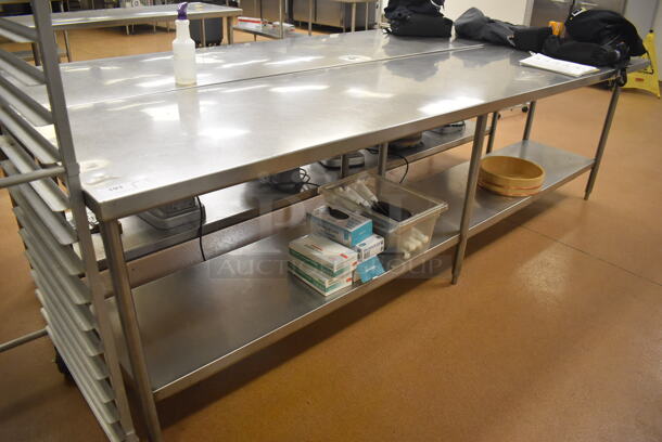 Stainless Steel Table w/ Stainless Steel Under Shelf. Does Not Include Contents. 120x30x36. (Education Kitchen 2)