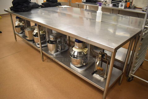 Stainless Steel Table w/ Stainless Steel Under Shelf. Does Not Include Contents. 120x30x36. (Education Kitchen 2)