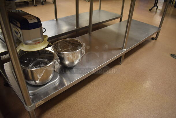 Butcher Block Table w/ Stainless Steel Under Shelf. 96x30x37. (Pastry Kitchen) - Image 3 of 4