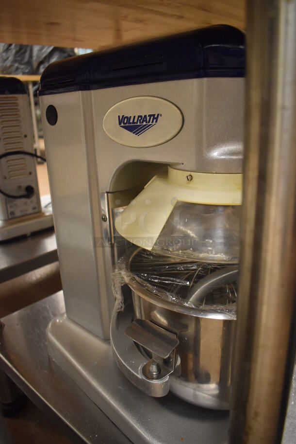 Vollrath MIX1007 Metal Commercial Countertop 7 Quart Planetary Dough Mixer w/ 2 Metal Mixing Bowl, Poly Bowl Guard, 2 Paddle, 2 Whisk and 2 Dough Hook Attachments. 110 Volts, 1 Phase. 12x17x19. Tested and Working! (Pastry Kitchen) - Image 3 of 7
