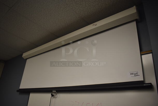 3 Epson Ceiling Mounted Projector and 3 Pull Down Projection Screen. BUYER MUST REMOVE. 11x8x4, 94". 3 Times Your Bid! (Classroom 5-8) - Image 1 of 6