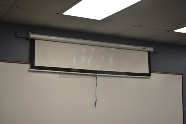 3 Epson Ceiling Mounted Projector and 3 Pull Down Projection Screen. BUYER MUST REMOVE. 11x8x4, 94". 3 Times Your Bid! (Classroom 5-8) - Image 4 of 6