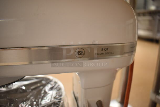 KitchenAid KSM8990WH Metal Commercial Countertop 8 Quart Planetary Dough Mixer w/ 2 Metal Mixing Bowls, Paddle, Whisk and 3 Dough Hook Attachments. 120 Volts, 1 Phase. 11x14x16. Tested and Working! (Pastry Kitchen) - Image 6 of 7