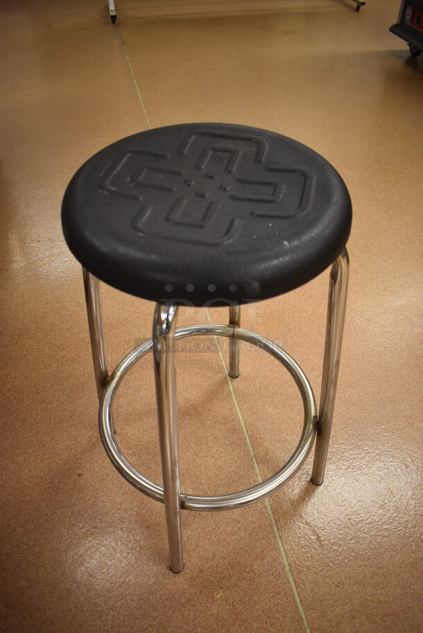 4 Metal Stools w/ Black Seat. 16x16x26. 4 Times Your Bid! (Pastry Kitchen) - Image 2 of 4