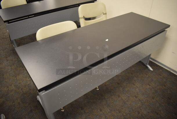 3 Gray Tables and 6 Tan Chairs. 66x24x29, 22x18x32. 3 Times Your Bid! (Classroom 5-8) - Image 3 of 4
