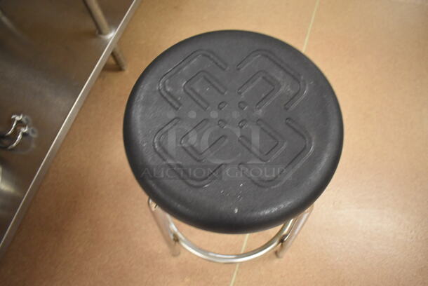 4 Metal Stools w/ Black Seat. 16x16x26. 4 Times Your Bid! (Pastry Kitchen) - Image 3 of 4