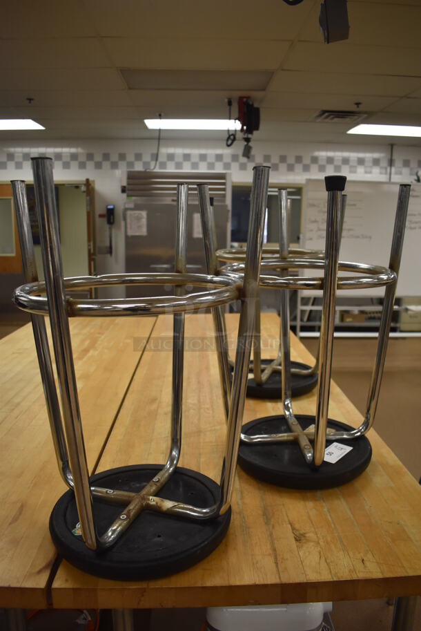 4 Metal Stools w/ Black Seat. 16x16x26. 4 Times Your Bid! (Pastry Kitchen) - Image 4 of 4