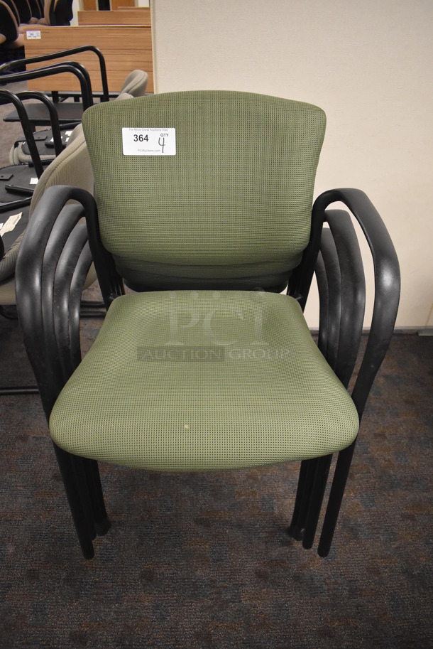 4 Green Chairs w/ Arm Rests. 23x20x32. 4 Times Your Bid! (Classroom 5-8)
