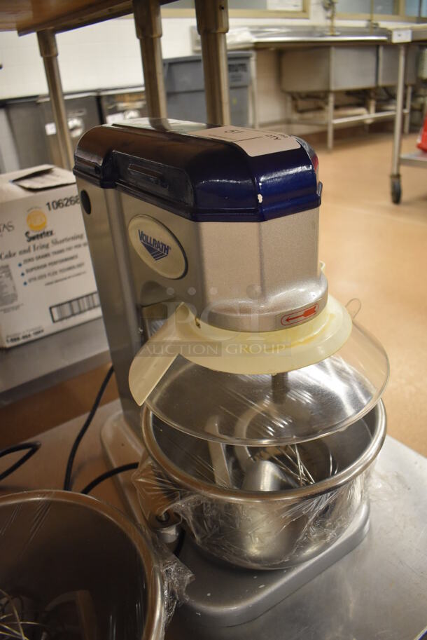Vollrath MIX1007 Metal Commercial Countertop 7 Quart Planetary Dough Mixer w/ 2 Metal Mixing Bowl, Poly Bowl Guard, 2 Paddle, 2 Whisk and 2 Dough Hook Attachments. 110 Volts, 1 Phase. 12x17x19. Tested and Working! (Pastry Kitchen) - Image 3 of 6