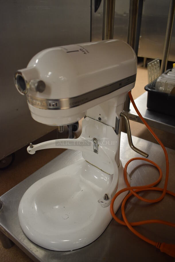 KitchenAid KSM8990WH Metal Commercial Countertop 8 Quart Planetary Dough Mixer. 120 Volts, 1 Phase. 11x14x16. Tested and Working! (Pastry Kitchen)