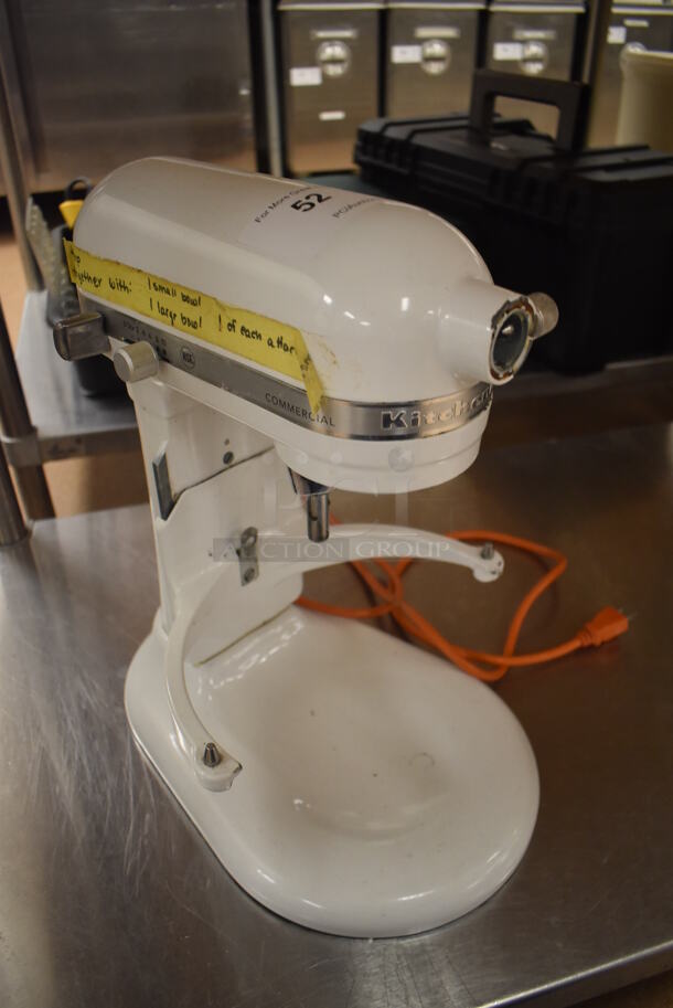 KitchenAid KSM8990WH Metal Commercial Countertop 8 Quart Planetary Dough Mixer. 120 Volts, 1 Phase. 11x14x16. Tested and Working! (Pastry Kitchen) - Image 4 of 6