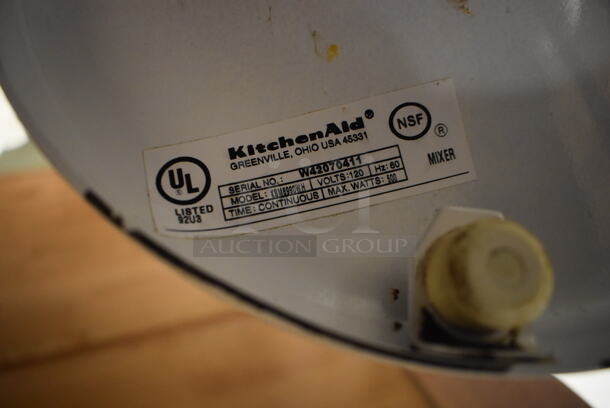 KitchenAid KSM8990WH Metal Commercial Countertop 8 Quart Planetary Dough Mixer. 120 Volts, 1 Phase. 11x14x16. Tested and Working! (Pastry Kitchen) - Image 6 of 6
