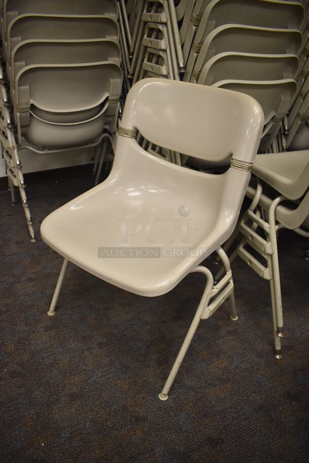 28 Tan Poly Chair on Metal Legs. Stock Picture - Cosmetic Condition May Vary. 23x20x32. 28 Times Your Bid! (Classroom 5-8) - Image 3 of 4