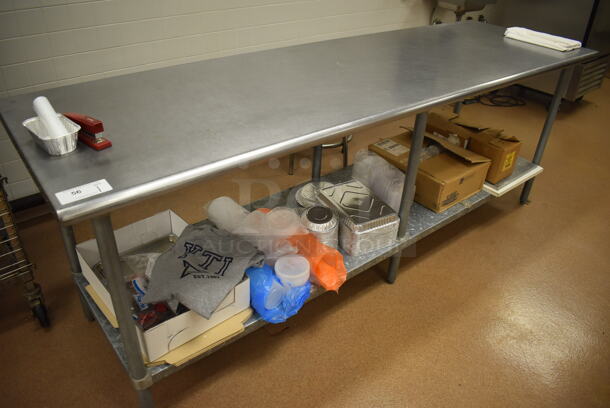 Stainless Steel Table w/ Metal Under Shelf. Does Not Include Contents. 96x30x35.5. (Pastry Kitchen) - Image 1 of 3