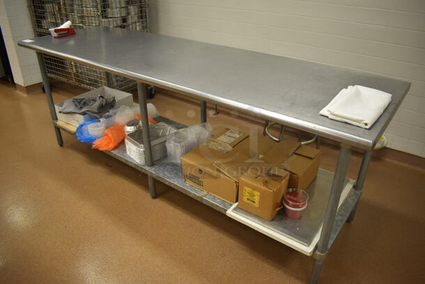 Stainless Steel Table w/ Metal Under Shelf. Does Not Include Contents. 96x30x35.5. (Pastry Kitchen) - Image 2 of 3