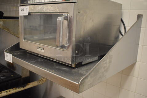 Stainless Steel Wall Mount Shelf. Does Not Include The Microwave. BUYER MUST REMOVE. 24x24x12. (Education Kitchen 2)