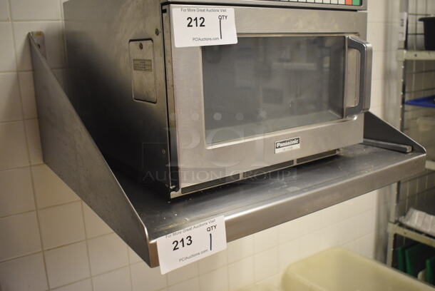 Stainless Steel Wall Mount Shelf. Does Not Include The Microwave. BUYER MUST REMOVE. 24x24x12. (Education Kitchen 2) - Image 2 of 3