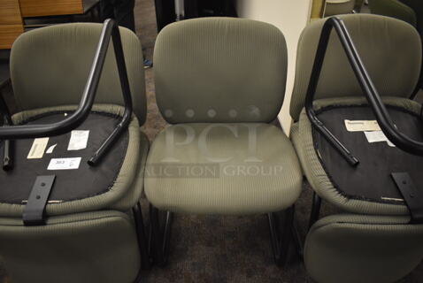 6 Green Chairs. 21x23x33. 6 Times Your Bid!