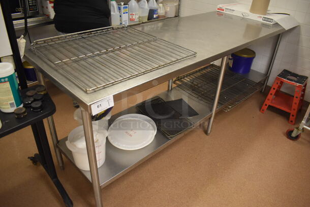 Stainless Steel Table w/ Under Shelf. Does Not Include Contents. 96x30x35.5. (Pastry Kitchen)