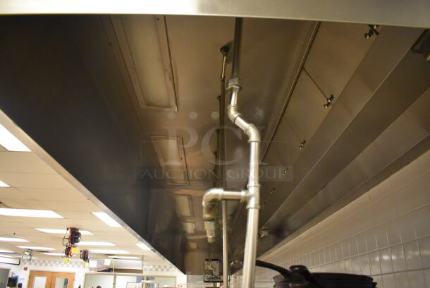 LATE MODEL! 33' Vent Master CM-EX B Stainless Steel Commercial Grease Hood w/ Filters and 2 Ansul Fire Suppression Boxes. BUYER MUST REMOVE. 399x59x26. (Education Kitchen 2)  - Image 4 of 12