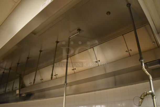 LATE MODEL! 33' Vent Master CM-EX B Stainless Steel Commercial Grease Hood w/ Filters and 2 Ansul Fire Suppression Boxes. BUYER MUST REMOVE. 399x59x26. (Education Kitchen 2)  - Image 5 of 12