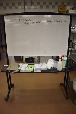 White Board on Casters. Does Not Include Contents. 59x20x79. (Pastry Kitchen)