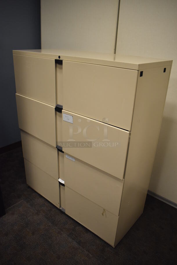 3 Tan 4 Drawer Filing Cabinets. 42x19x52. 3 Times Your Bid! 